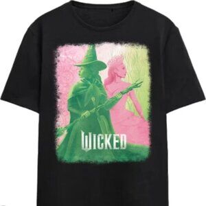 Wicked shirt women's 2X PTP 29 featuring Elphaba and Glinda New w/Print Damage